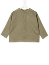 Caramel Kids' Pimlico Half-buttoned Shirt In Green