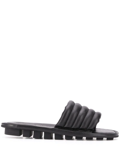 Trippen Lette Quilted Sliders In Black