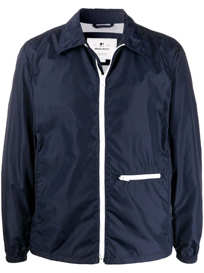 Woolrich Lightweight Zipped Jacket In Blue