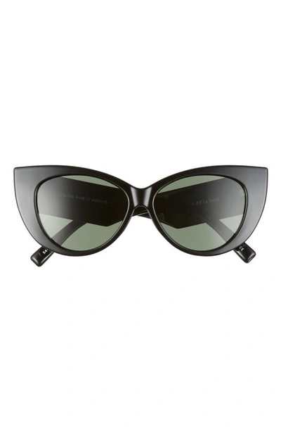 Le Specs Feline Fine 54mm Polarized Cat Eye Sunglasses In Black/ Khaki