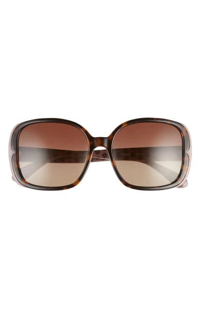 Kate Spade Elianna 55mm Polarized Sunglasses In Havana/ Pink/ Brown