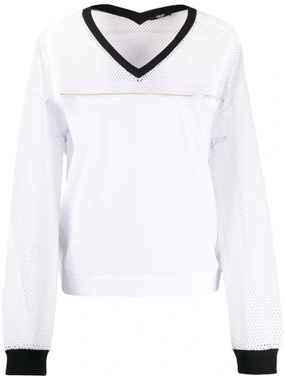 Liu •jo Mesh Insert Jumper In White