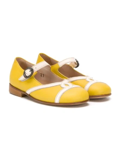 Pèpè Kids' Single Buckled Sandals In Yellow