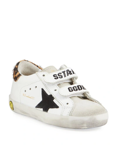 Golden Goose Girl's Old School Leather Sneakers, Toddler/kids In White