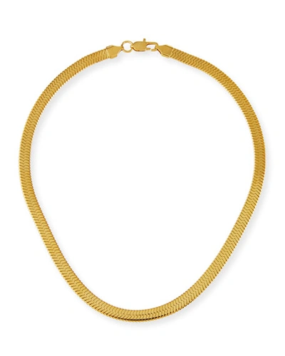 Fallon Wide Herringbone Collar Necklace In Gold