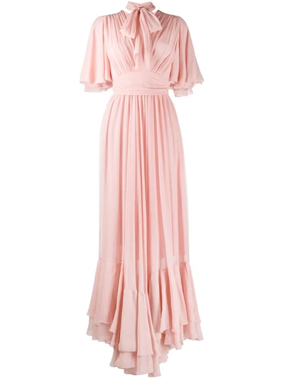 Giambattista Valli Tie Neck Silk Dress In Pink