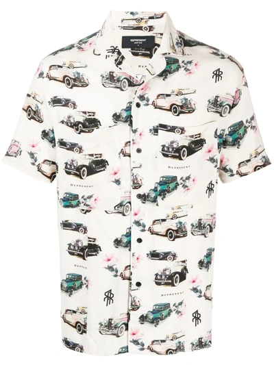 Represent Vintage Car Print Short Sleeved Shirt