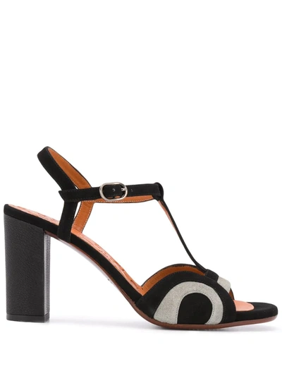Chie Mihara Two Tone High Heel Sandals In Black