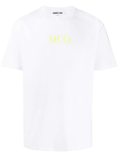 Mcq By Alexander Mcqueen Crew Neck Printed Logo T-shirt In White