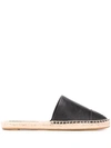 Tory Burch Embossed Logo Slip-on Espadrilles In Black