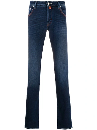 Jacob Cohen Skinny-jeans Mit Tragefalten In Blue
