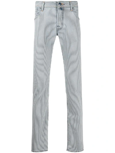 Jacob Cohen Striped Straigh-fit Jeans In White