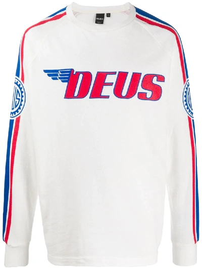 Deus Ex Machina Logo Print Sweatshirt In White