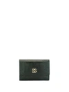 Dolce & Gabbana Embossed Snakeskin Effect Wallet In Green