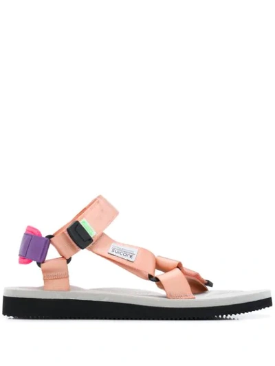 Suicoke Logo Open-toe Sandals In Pink