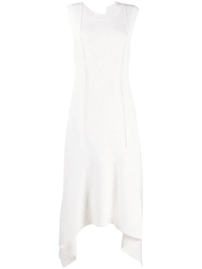 Joseph Dee Asymmetric Midi Dress In White