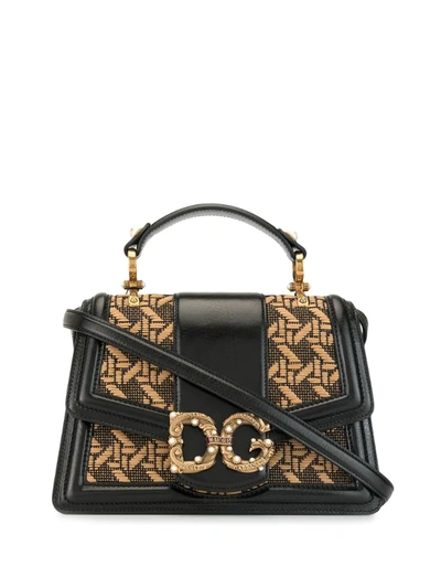 Dolce & Gabbana Woven Design Tote Bag In Brown
