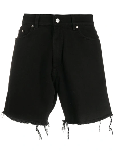 Represent Distressed Hem Shorts In Black