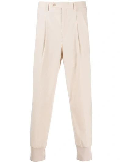 Neil Barrett Cuffed Tailored Trousers In Neutrals