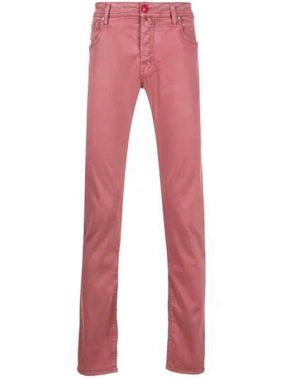 Jacob Cohen Slim Fit Trousers In Pink