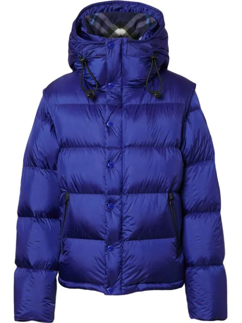 burberry detachable sleeve hooded puffer jacket