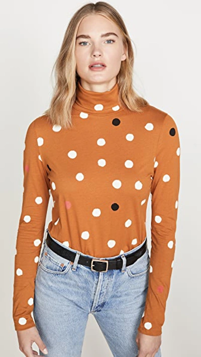 Chinti & Parker Ginger Painted Spot Long Sleeve Cotton T-shirt