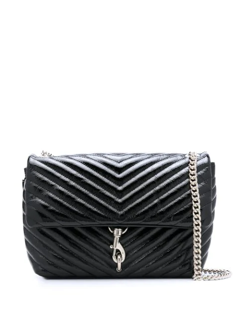 edie flap shoulder bag black