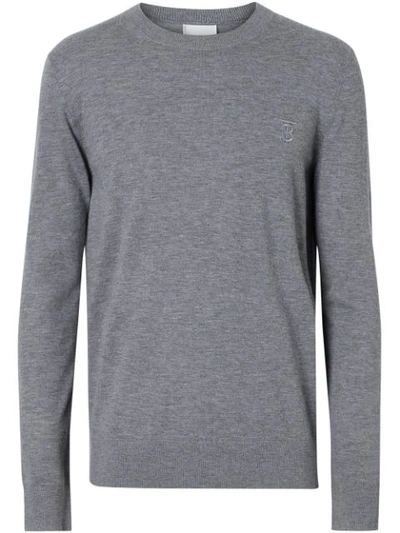 Burberry Monogram Motif Cashmere Jumper In Grey