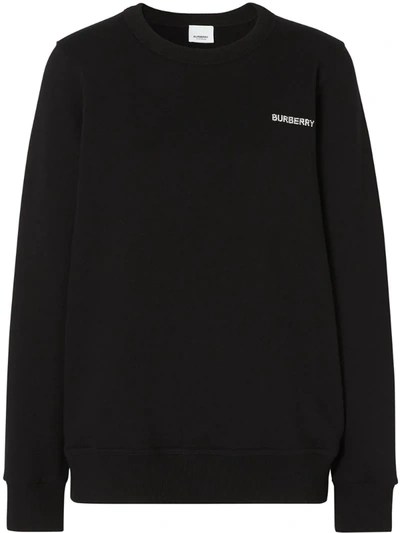 Burberry Fairhall Tb Crystal Embellished Cotton Sweatshirt In Black