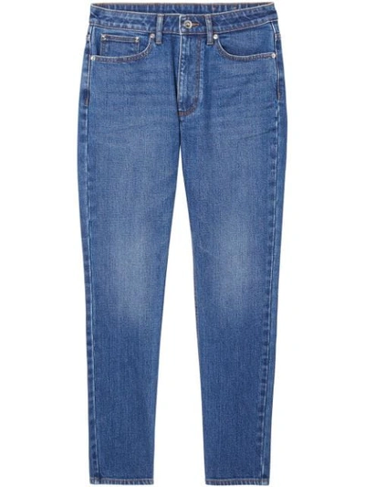 Burberry Straight Fit Japanese Stretch Denim Jeans In Blue