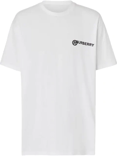 Burberry Logo Print Cotton Oversized T-shirt In White