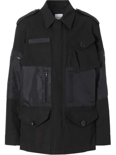 Burberry Cotton Gabardine Field Jacket In Black