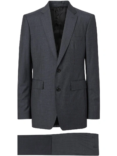 Burberry Classic Fit Check Wool Silk Three-piece Suit In Blue