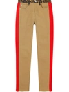 Burberry Skinny Fit Leopard Print Trim Japanese Denim Jeans In Green