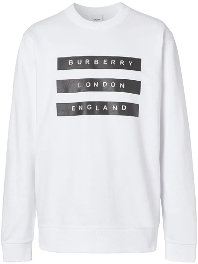 Burberry★White Cotton Black Striped Tape Print Sweatshirt 19336784_1?w=400