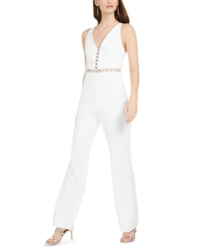 Adrianna Papell Racer Back Jumpsuit In Ivory