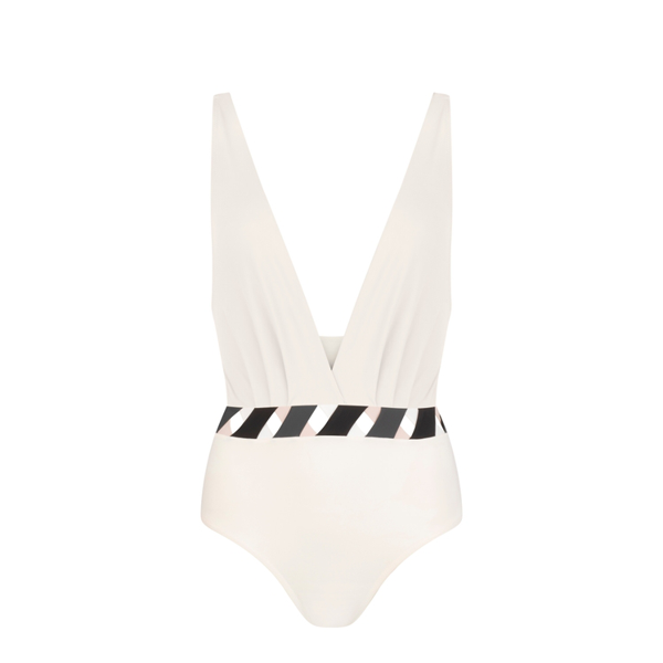 Valimare Cap Antibes Bandage Plunge One Piece Cream Modesens