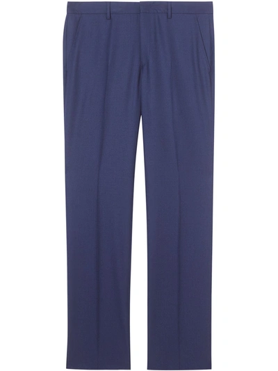 Burberry Classic Fit Birdseye Wool Tailored Trousers In Blue