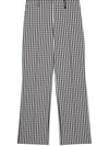 Burberry Gingham Technical Wool Wide-leg Tailored Trousers In Black Pattern