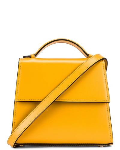 Hunting Season Medium Mustard Leather Top Handle Bag In Yellow