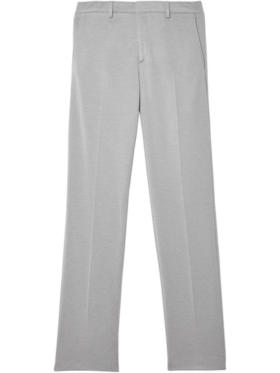Burberry English Fit Cashmere Silk Jersey Tailored Trousers In Grey