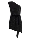 Retroféte Ella Black One-shoulder Sequin Mini Dress