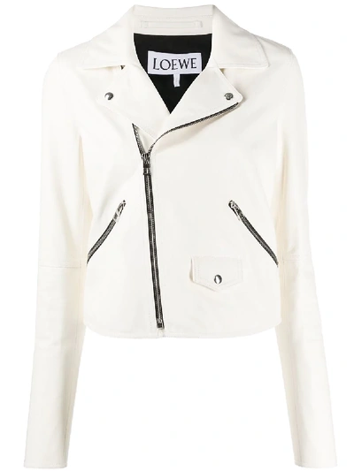 Loewe Off-white Leather Biker Jacket