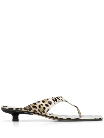 By Far Jack Leopard-print Patent Leather Sandals