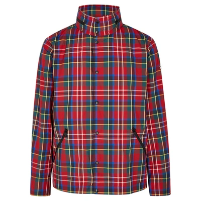 Moncler Checked Shell Jacket In Red