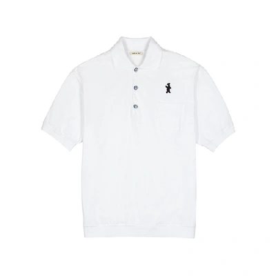Marni White Embroidered Cotton Polo Shirt