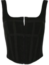 Dion Lee Black Ribbed Jersey Corset Top