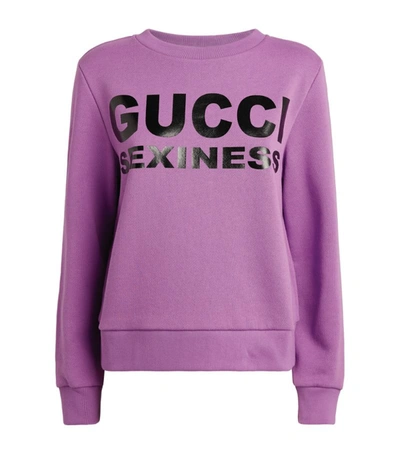 Gucci Sexiness Purple Cotton Sweatshirt