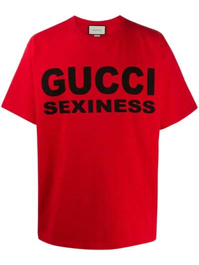 Gucci Sexiness Red Cotton T-shirt