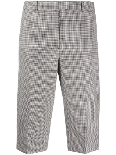 Givenchy Monochrome Houndstooth Wool Shorts In Black
